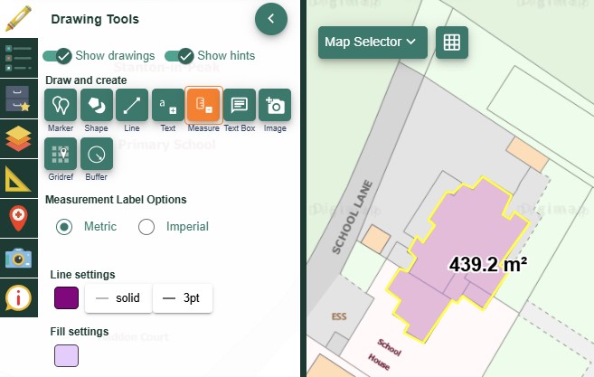 Image of Add measurement tool, highlighted